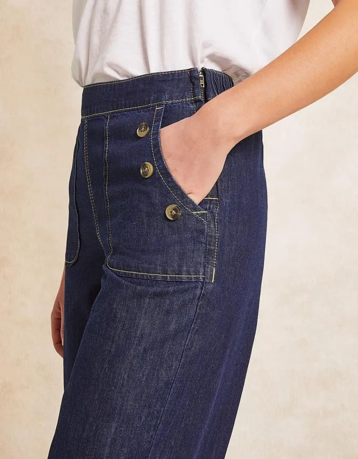 Monsoon Harper Short Wide Leg Crop Jeans Blue Women Trousers and Jeans Monsoon Harper Short Wide Leg Crop Jeans Blue Women Trousers and Jeans