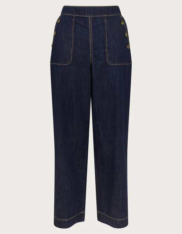 Monsoon Harper Short Wide Leg Crop Jeans Blue Women Trousers and Jeans Monsoon Harper Short Wide Leg Crop Jeans Blue Women Trousers and Jeans