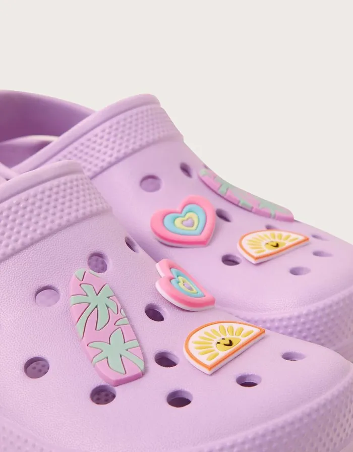 Monsoon Heart Clogs Purple Children Casualwear Collection Monsoon Heart Clogs Purple Children Casualwear Collection