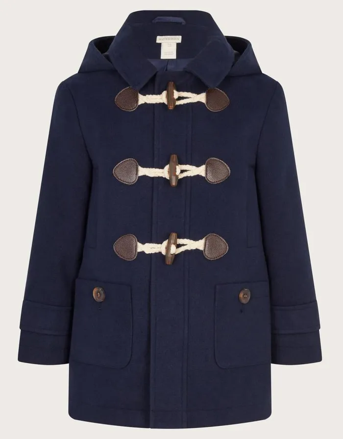 Monsoon Hooded Duffle Coat Blue Children Coats and Jackets