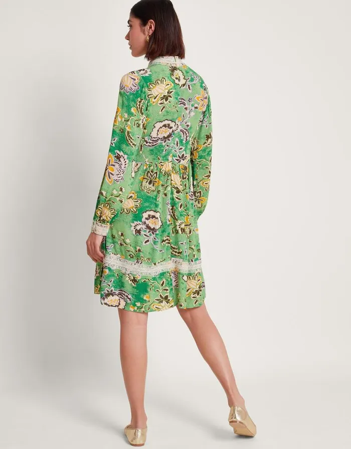 Monsoon Juliet Floral Dress Green Women Casualwear Monsoon Juliet Floral Dress Green Women Casualwear
