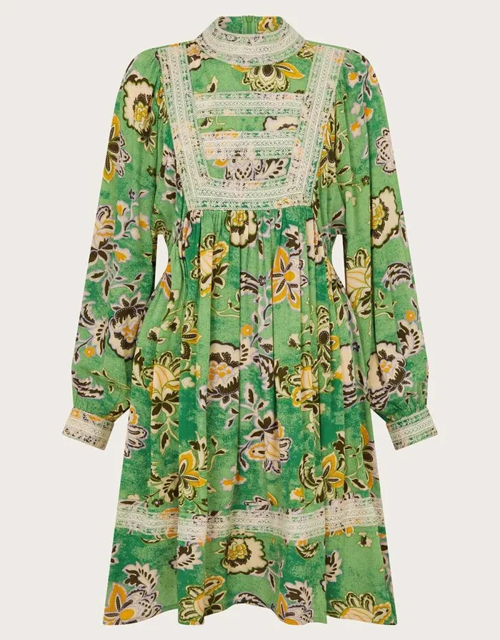 Monsoon Juliet Floral Dress Green Women Casualwear Monsoon Juliet Floral Dress Green Women Casualwear