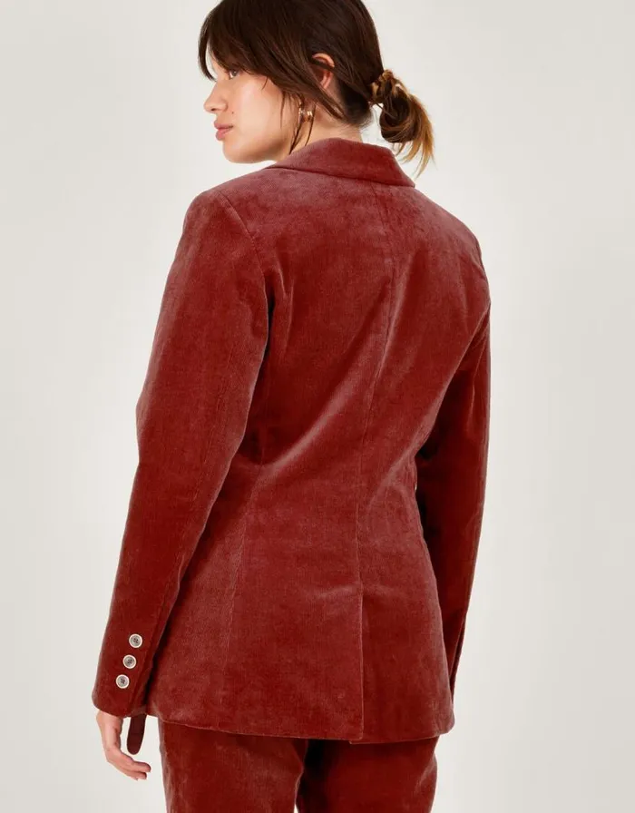 Monsoon Justine Double Breasted Cord Blazer Copper Women Casualwear
