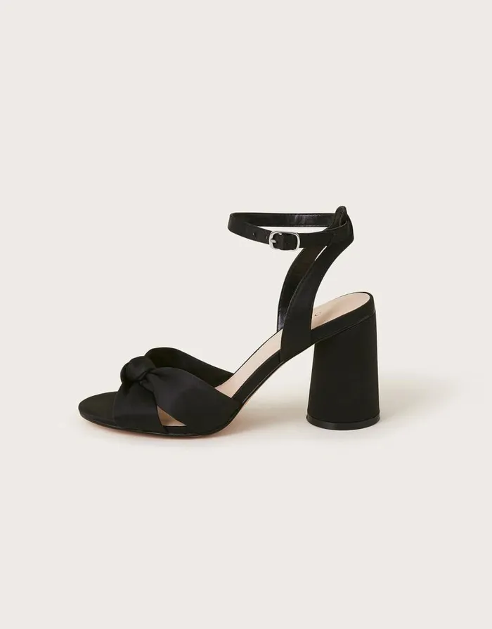 Monsoon Knot Front Block Heel Sandals Black Women Sandals Monsoon Knot Front Block Heel Sandals Black Women Sandals