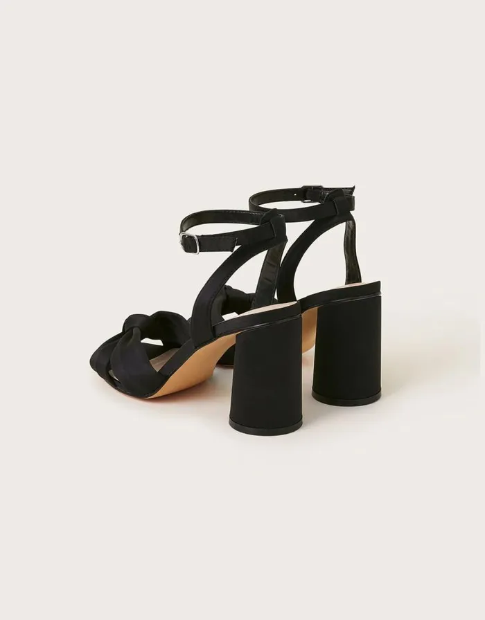 Monsoon Knot Front Block Heel Sandals Black Women Sandals Monsoon Knot Front Block Heel Sandals Black Women Sandals