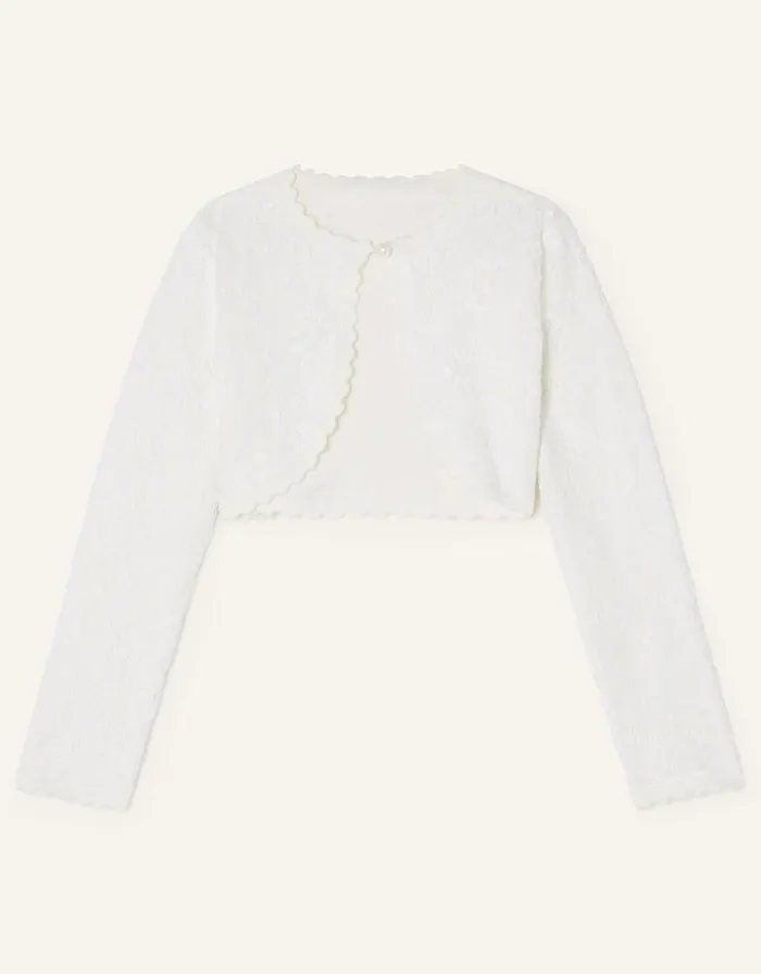 Monsoon Lace Cardigan Ivory Children Partywear