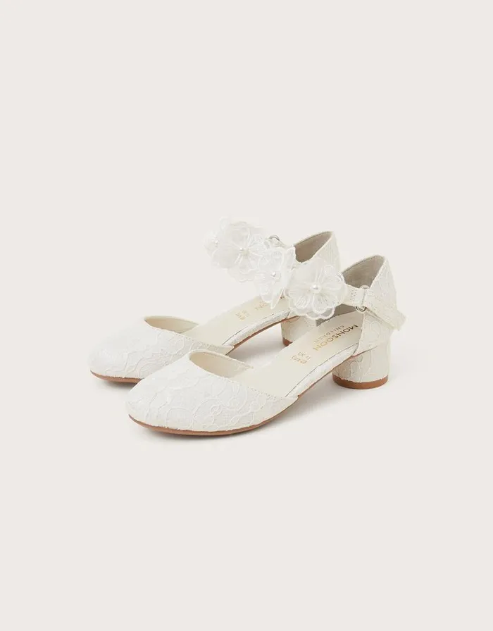 Monsoon Lace TwoPart Heels Ivory Children Partywear