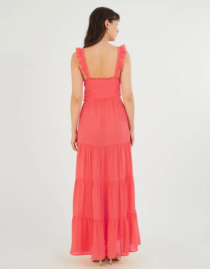 Monsoon Lace Up Premium Maxi Dress Orange Women Beachwear and Swimwear Monsoon Lace Up Premium Maxi Dress Orange Women Beachwear and Swimwear