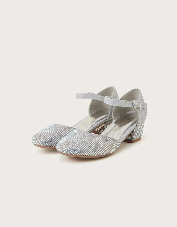 Monsoon Lucy Super Dazzle TwoPart Heels Silver Children Partywear