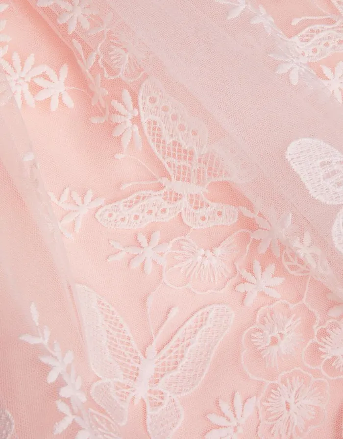 Monsoon May Butterfly Lace Border Dress Pink Children Dresses Monsoon May Butterfly Lace Border Dress Pink Children Dresses