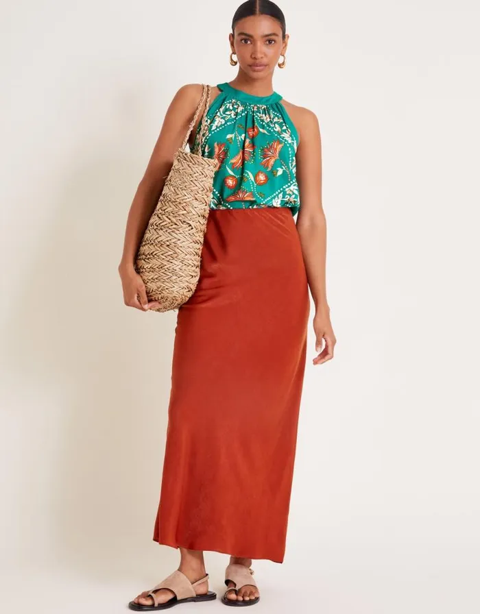 Monsoon Mila Scarf Print Halter Top Teal Women Tops and Blouses Monsoon Mila Scarf Print Halter Top Teal Women Tops and Blouses