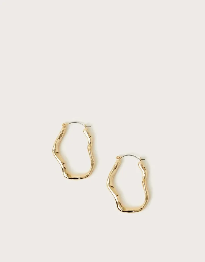 Monsoon Molten Hoop Earrings Women Jewellery and Hair