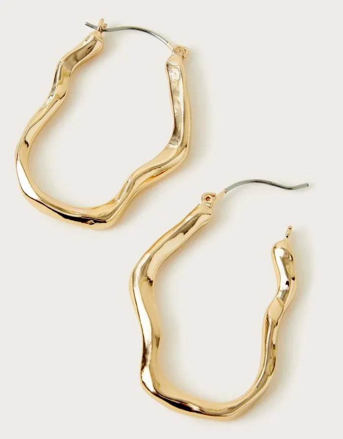 Monsoon Molten Hoop Earrings Women Jewellery and Hair Monsoon Molten Hoop Earrings Women Jewellery and Hair