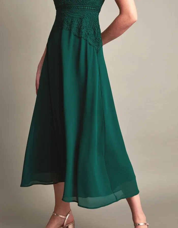 Monsoon Monica Lace Midi Dress Green Women Occasionwear Monsoon Monica Lace Midi Dress Green Women Occasionwear
