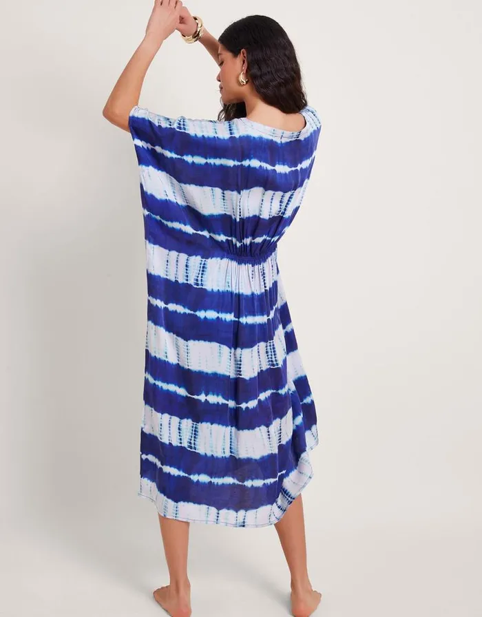 Monsoon Nova Tie Dye Kaftan Blue Women Beachwear and Swimwear Monsoon Nova Tie Dye Kaftan Blue Women Beachwear and Swimwear