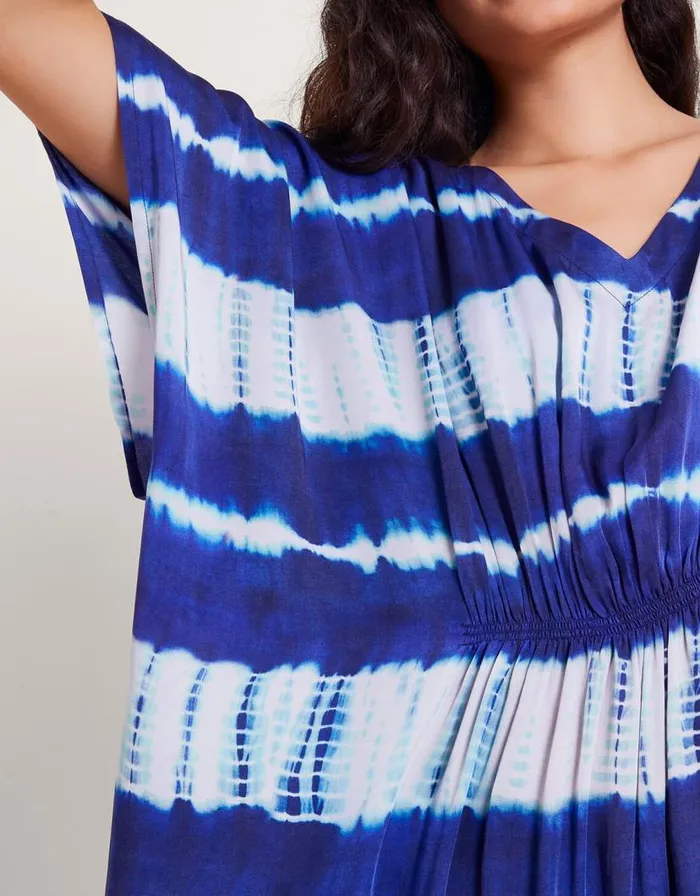 Monsoon Nova Tie Dye Kaftan Blue Women Beachwear and Swimwear Monsoon Nova Tie Dye Kaftan Blue Women Beachwear and Swimwear