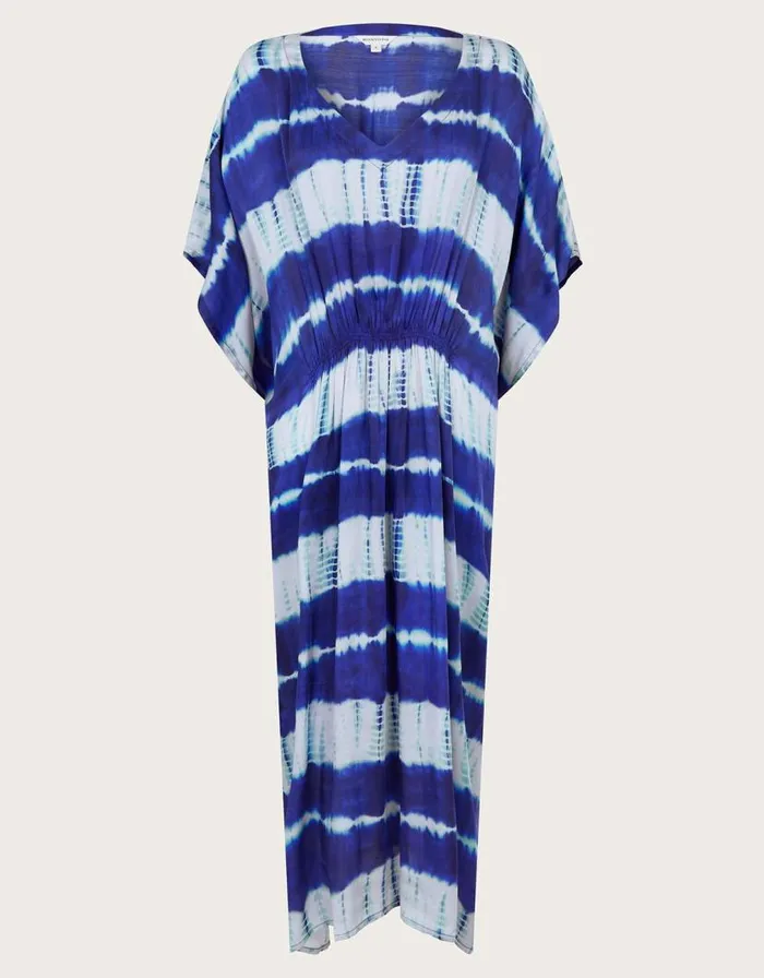 Monsoon Nova Tie Dye Kaftan Blue Women Beachwear and Swimwear Monsoon Nova Tie Dye Kaftan Blue Women Beachwear and Swimwear