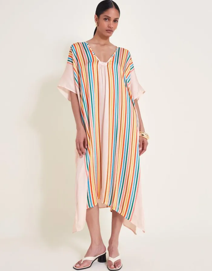 Monsoon Opal Stripe Kaftan White Women Beachwear and Swimwear Monsoon Opal Stripe Kaftan White Women Beachwear and Swimwear