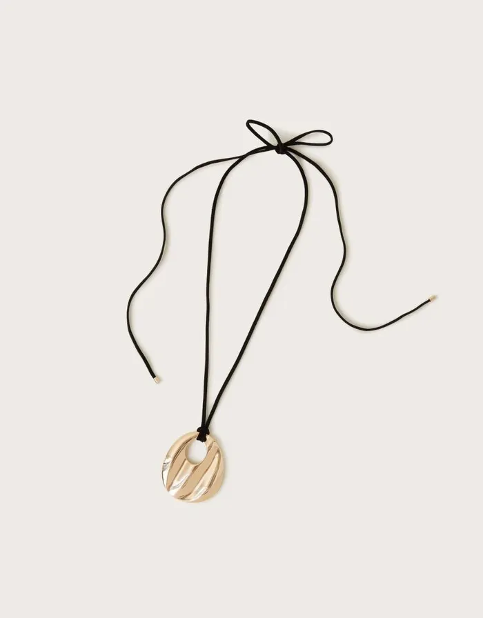 Monsoon Organic Pendant Cord Necklace Gold Women Jewellery and Hair Monsoon Organic Pendant Cord Necklace Gold Women Jewellery and Hair