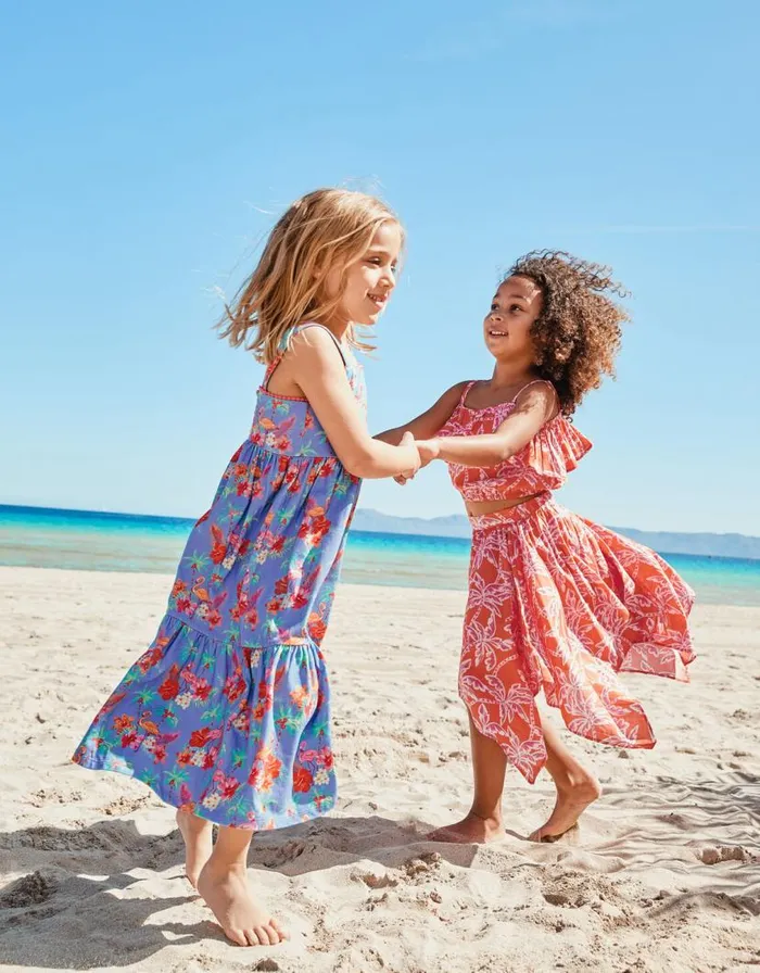 Monsoon Palm Print Hanky Hem TwoPiece Red Children Dresses Monsoon Palm Print Hanky Hem TwoPiece Red Children Dresses