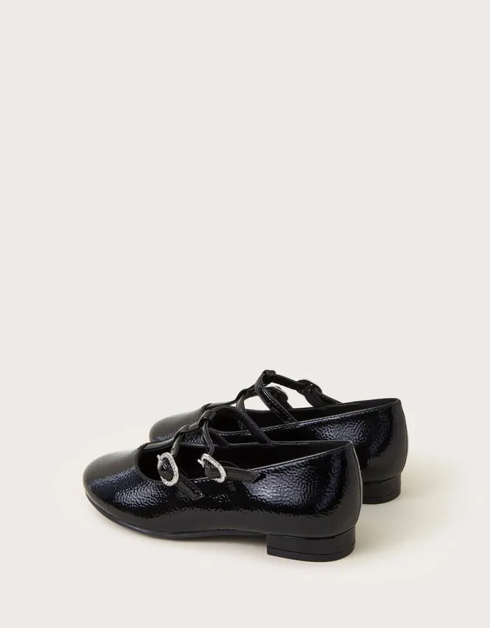 Monsoon Patent TwoStrap Ballerina Flats Black Children Girls039 Shoes and Sandals Monsoon Patent TwoStrap Ballerina Flats Black Children Girls039 Shoes and Sandals