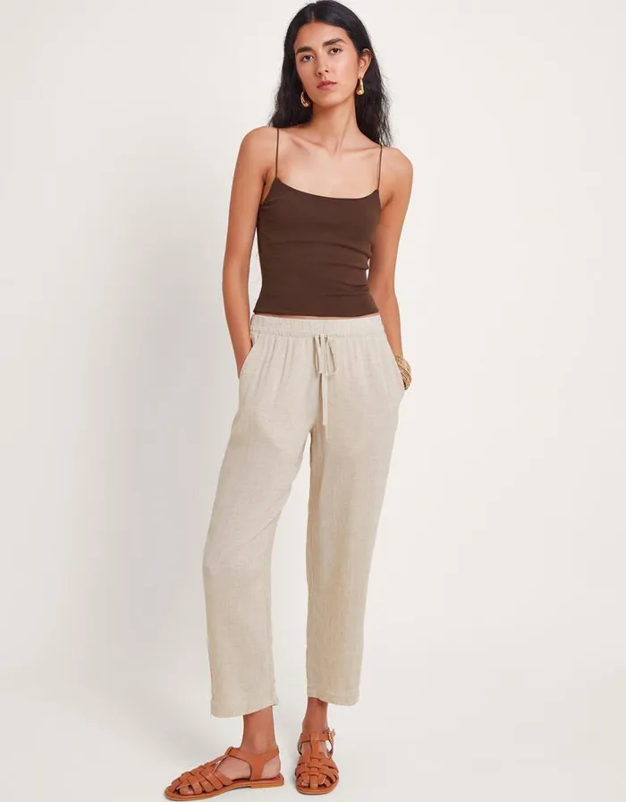 Monsoon Penina Crop Trousers Natural Women Beachwear and Swimwear