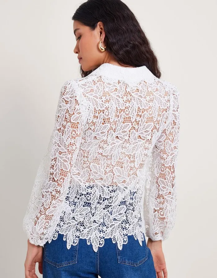 Monsoon Perl Lace Blouse Ivory Women Tops and Blouses Monsoon Perl Lace Blouse Ivory Women Tops and Blouses