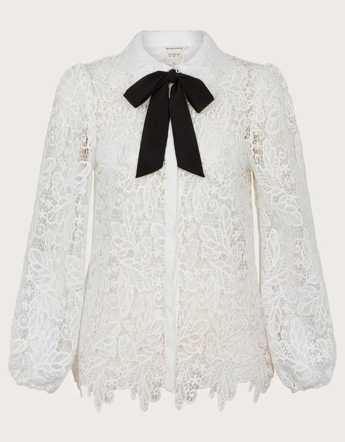 Monsoon Perl Lace Blouse Ivory Women Tops and Blouses Monsoon Perl Lace Blouse Ivory Women Tops and Blouses