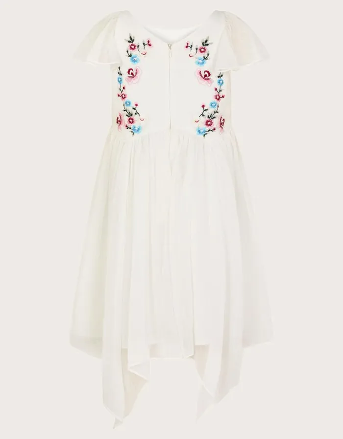 Monsoon Rose Hanky Hem Dress Ivory Children Dresses Monsoon Rose Hanky Hem Dress Ivory Children Dresses