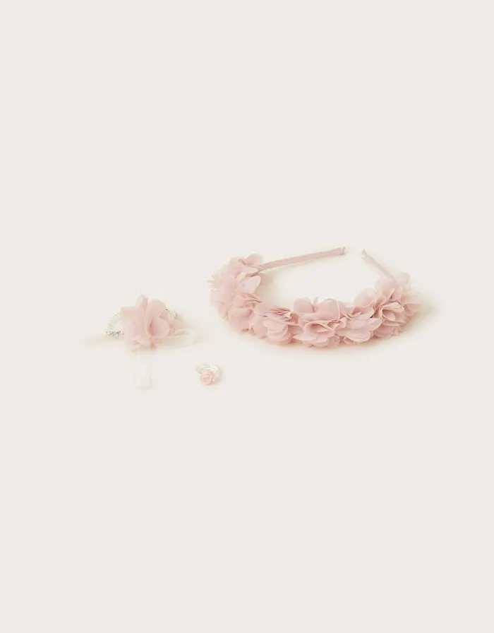 Monsoon Ruffle Bridesmaid Accessory Set Children Girls039 Hair Accessories