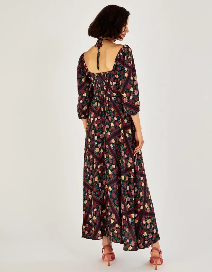 Monsoon Sanvi Print Midi Dress In Sustainable Viscose Blue Women Occasionwear Monsoon Sanvi Print Midi Dress In Sustainable Viscose Blue Women Occasionwear