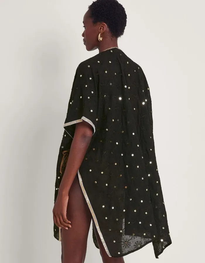 Monsoon Sequin Embellished Kimono Black Women Kaftans and Kimonos Monsoon Sequin Embellished Kimono Black Women Kaftans and Kimonos