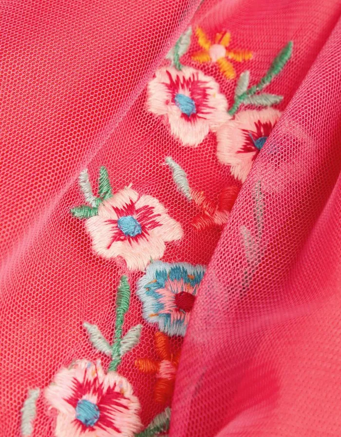 Monsoon Short Sleeve Embroidered Mesh Dress Pink Children Dresses Monsoon Short Sleeve Embroidered Mesh Dress Pink Children Dresses