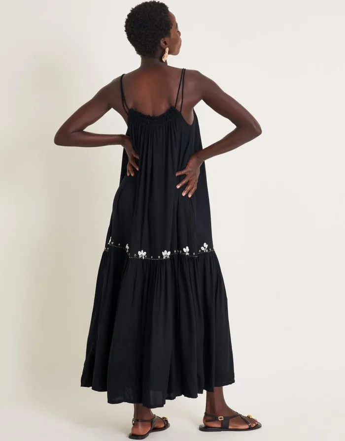 Monsoon Sia Seashell Sleeveless Midi Dress Black Women Beachwear and Swimwear Monsoon Sia Seashell Sleeveless Midi Dress Black Women Beachwear and Swimwear