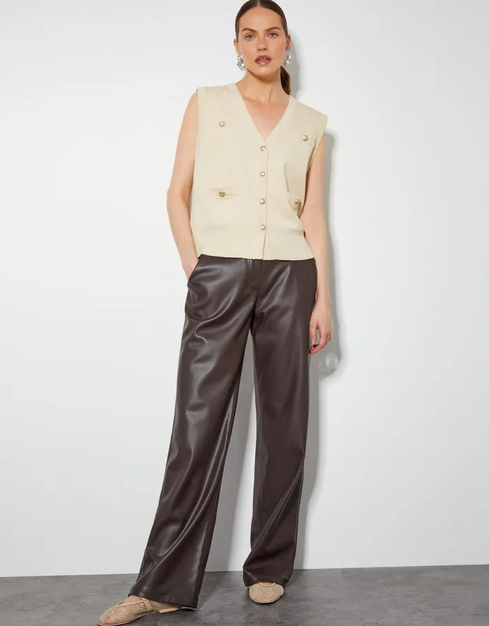 Monsoon Sky Sleeveless Cardigan Ivory Women Cardigans