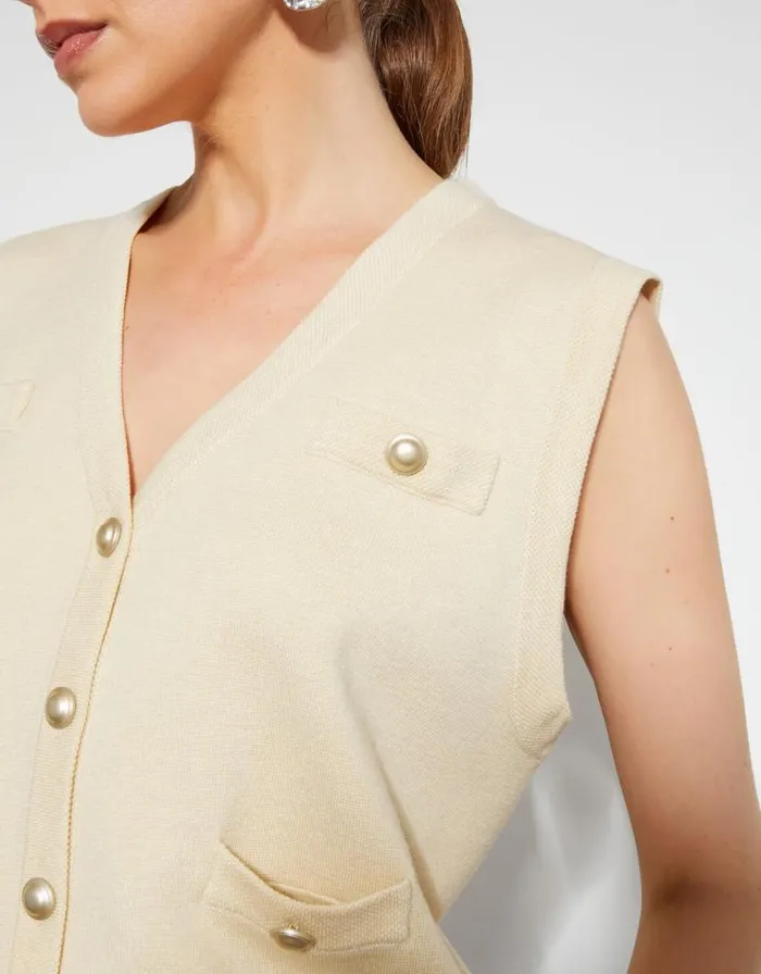 Monsoon Sky Sleeveless Cardigan Ivory Women Cardigans Monsoon Sky Sleeveless Cardigan Ivory Women Cardigans