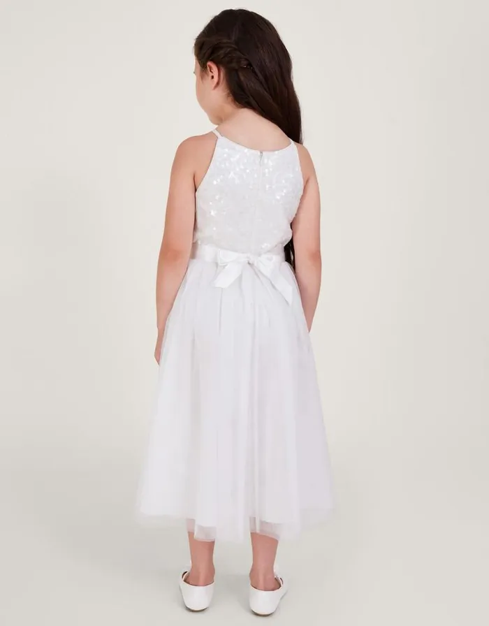 Monsoon Sleeveless Sequin Tulle Dress Ivory Children Dresses Monsoon Sleeveless Sequin Tulle Dress Ivory Children Dresses