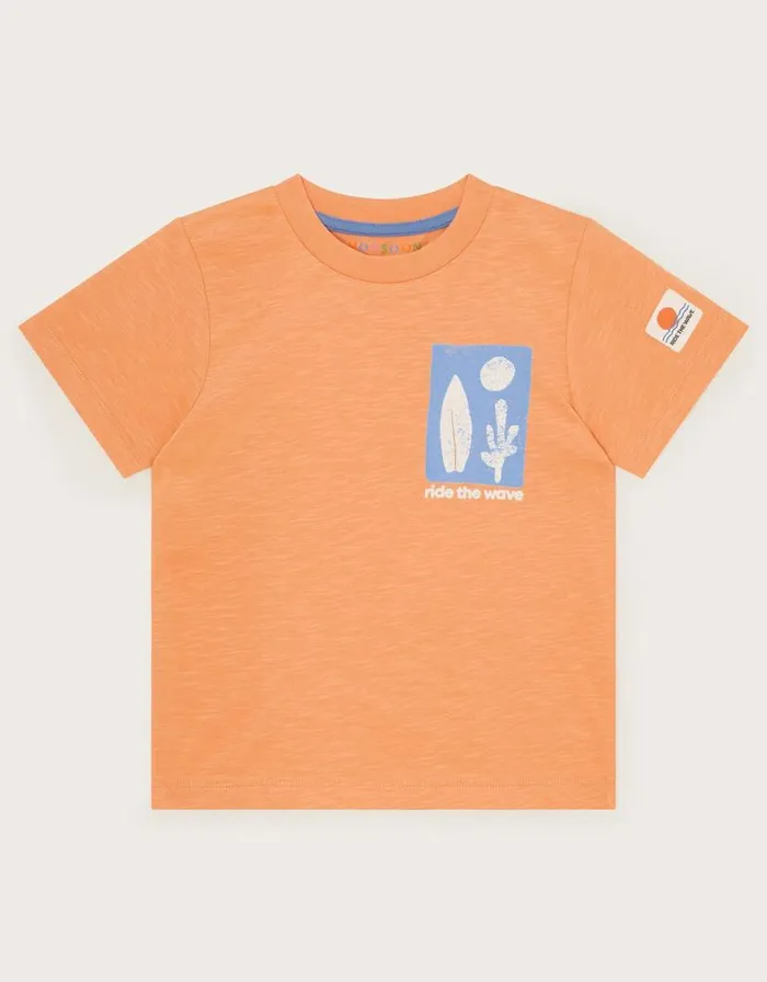 Monsoon Surf Print TShirt Orange Children Casualwear Collection