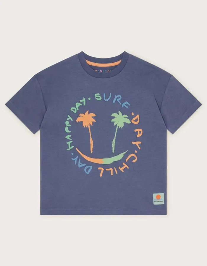 Monsoon Surf Short Sleeve TShirt Blue Children Casualwear Collection