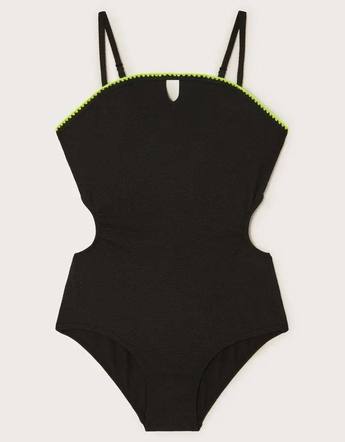 Monsoon Texture Swimsuit Black Children Beachwear and Swimwear