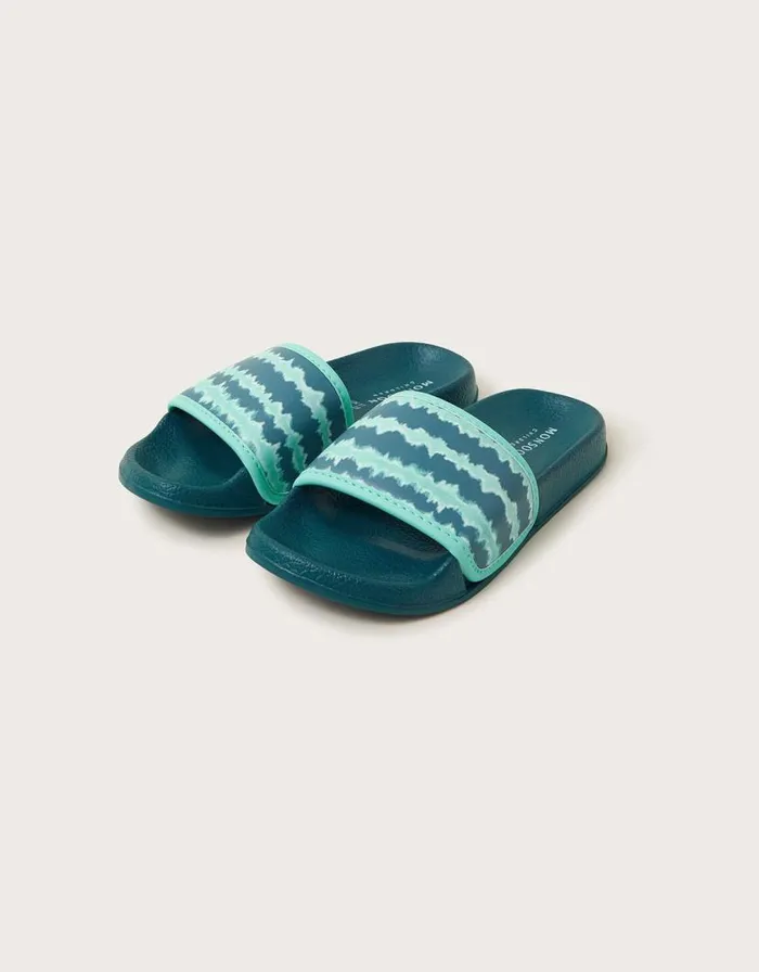 Monsoon Tie Dye Sliders Green Children Boys039 Shoes and Sandals
