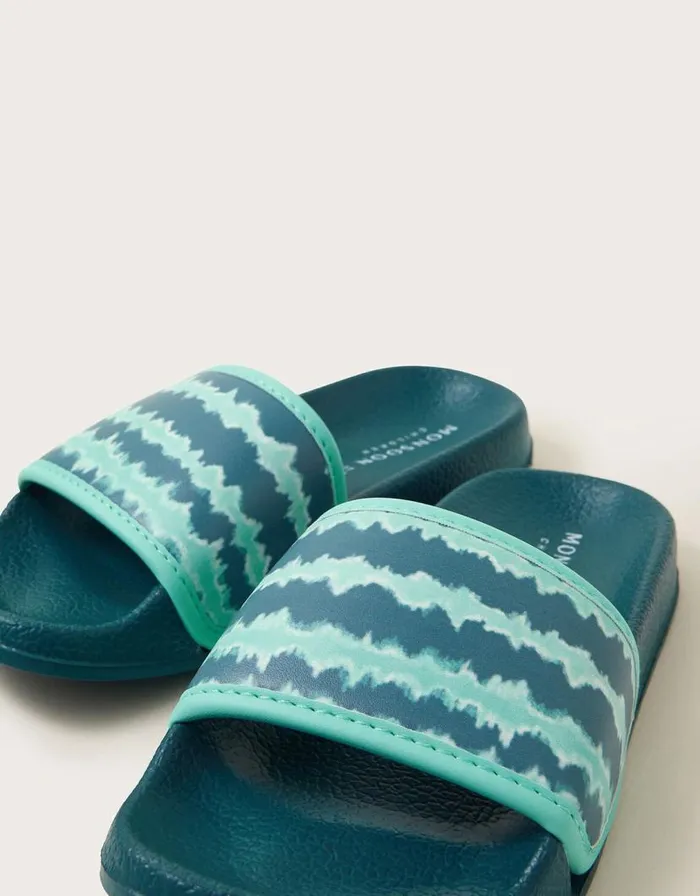 Monsoon Tie Dye Sliders Green Children Boys039 Shoes and Sandals Monsoon Tie Dye Sliders Green Children Boys039 Shoes and Sandals