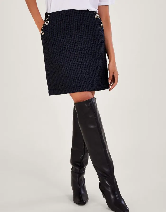 Monsoon Tilly Tweed Short Skirt Black Women Skirts Monsoon Tilly Tweed Short Skirt Black Women Skirts