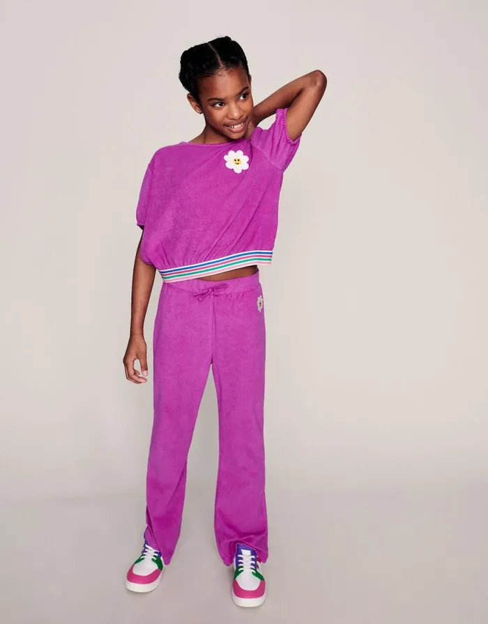Monsoon Towelling Flared Trousers Pink Children Casualwear Collection