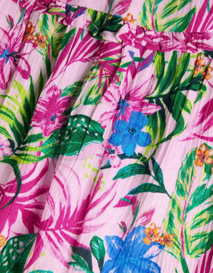 Monsoon Tropical Palm Print Frill Dress Ivory Children Dresses Monsoon Tropical Palm Print Frill Dress Ivory Children Dresses