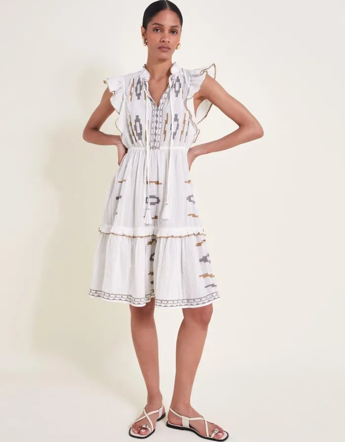 Monsoon Ula Embroidered Dress Ivory Women Beachwear and Swimwear Monsoon Ula Embroidered Dress Ivory Women Beachwear and Swimwear