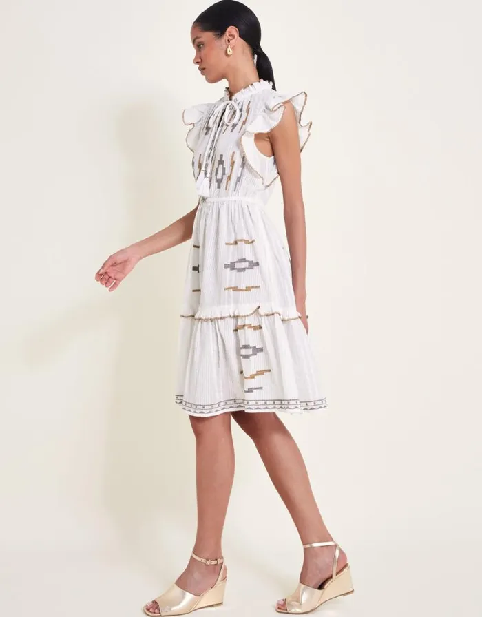 Monsoon Ula Embroidered Dress Ivory Women Beachwear and Swimwear Monsoon Ula Embroidered Dress Ivory Women Beachwear and Swimwear