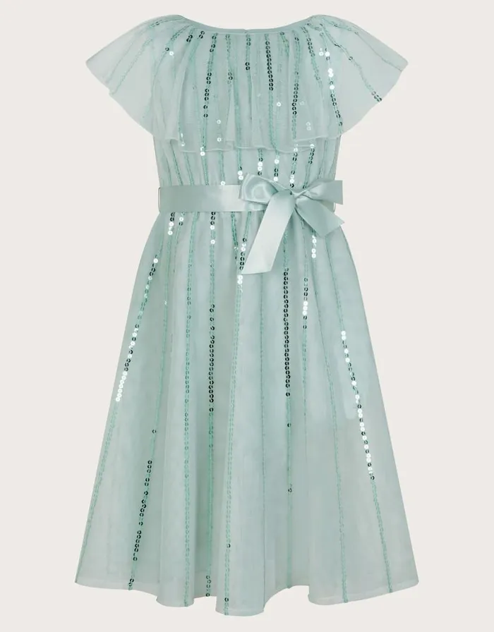 Monsoon Ulla Sequin Dress Blue Children Dresses Monsoon Ulla Sequin Dress Blue Children Dresses