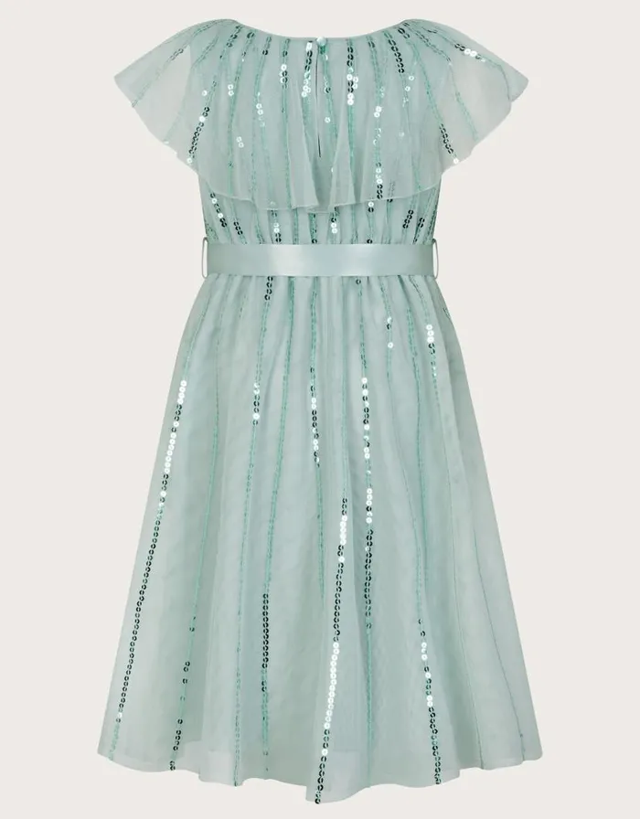Monsoon Ulla Sequin Dress Blue Children Dresses Monsoon Ulla Sequin Dress Blue Children Dresses