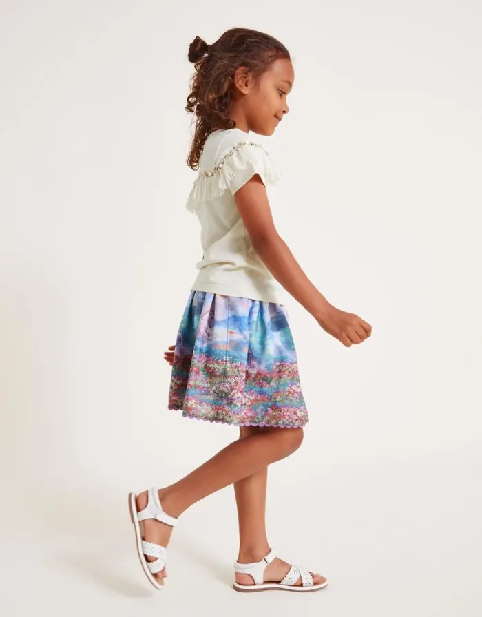 Monsoon Unicorn Landscape Skirt Pink Children Skirts